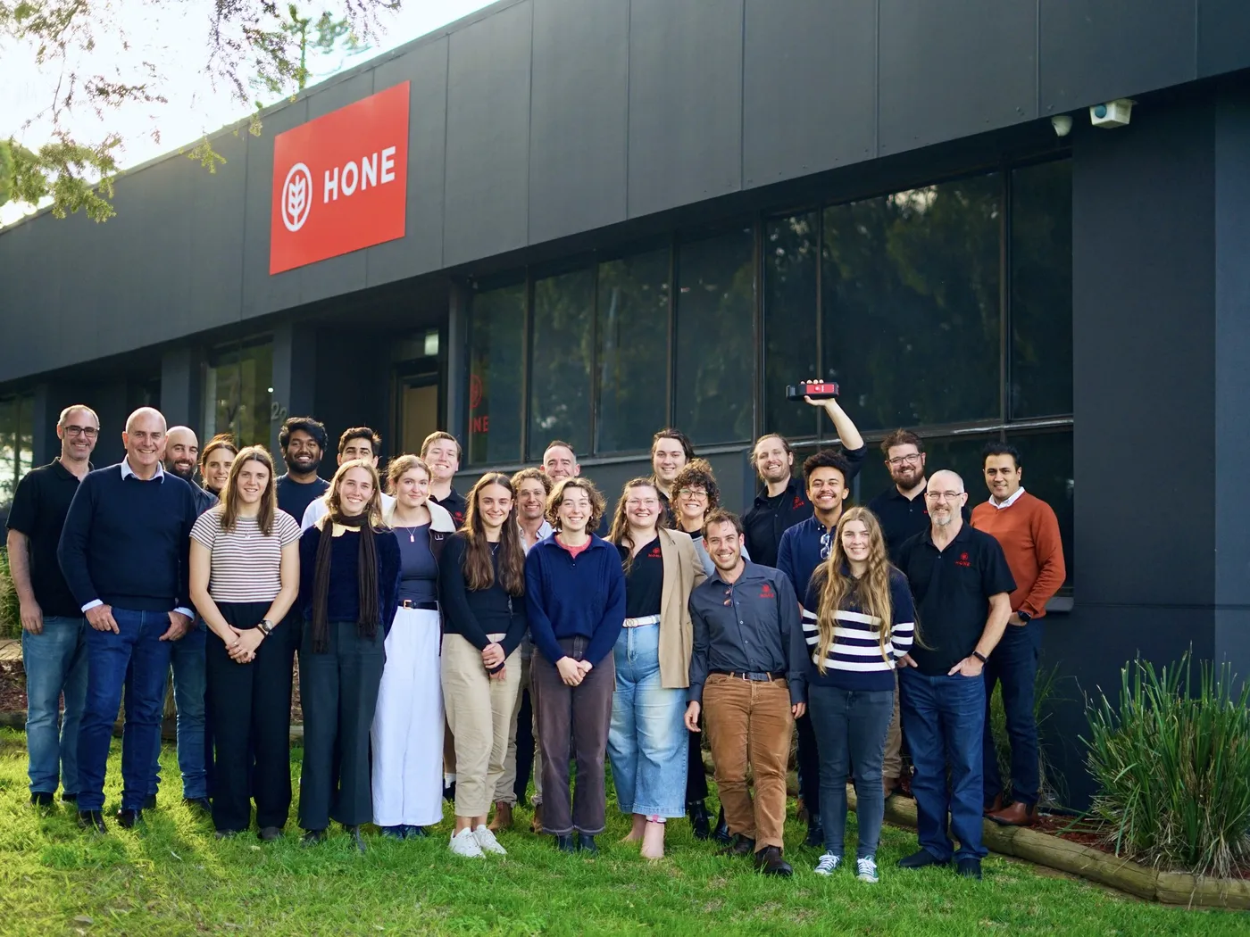 The Hone team outside the Newcastle office
